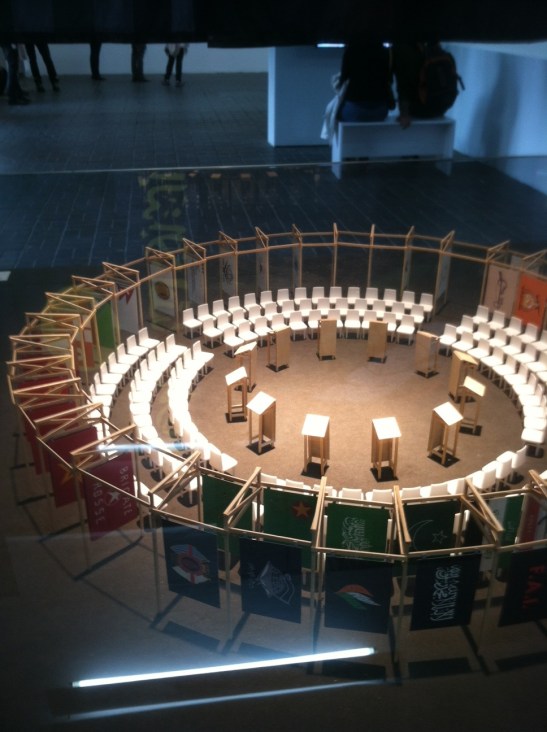 Jonas Staal's "New World Summit" 2012, installation view.