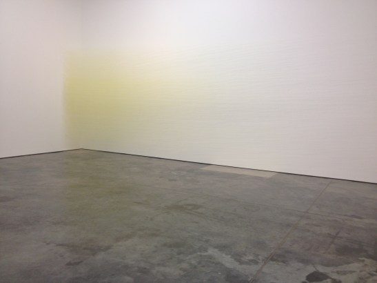 Anne Lindberg, "shift," 2013, thread and staples, 9' x 26' x 3'. Image courtesy of Erin Dziedzic