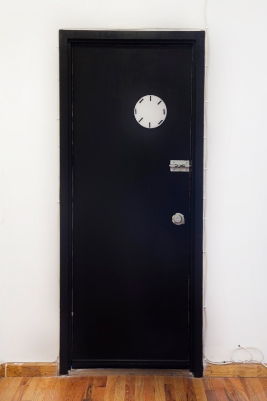 Amanda Friedman and Laura Hunt, THE ALFRED JENSEN PAINTING AT BELLEVUE HOSPITAL, Spare Room Projects, Brooklyn, NY. Installation view. Image courtesy of Jackie Klempay