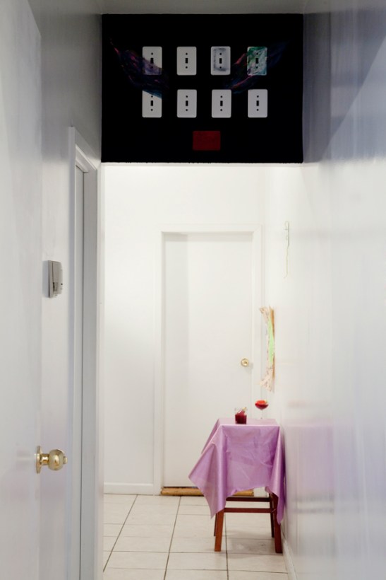 Amanda Friedman and Laura Hunt, THE ALFRED JENSEN PAINTING AT BELLEVUE HOSPITAL, Spare Room Projects, Brooklyn, NY. Installation view. Image courtesy of Jackie Klempay