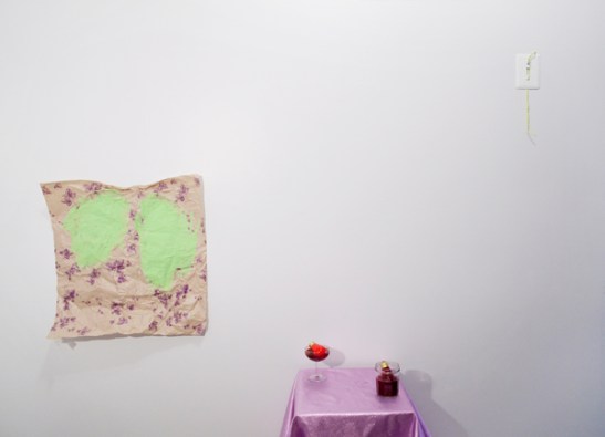 Amanda Friedman and Laura Hunt, THE ALFRED JENSEN PAINTING AT BELLEVUE HOSPITAL, Spare Room Projects, Brooklyn, NY. Installation view. Image courtesy of Jackie Klempay