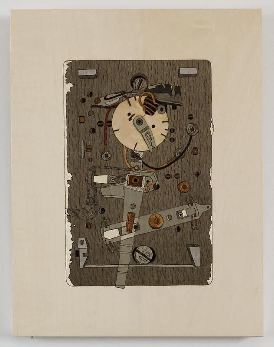 Alison Elizabeth Taylor, Thermostat, 2009, Wood veneer, shellac, 14 1/2 X 22 1/2 inches. Courtesy of The Artist / Courtesy James Cohan Gallery, New York/Shanghai