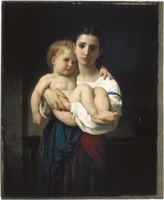 William Bouguereau (French, 1825-1905). The Elder Sister, reduction (La soeur aînée, réduction), ca. 1864. Oil on panel, 21 7/8 x 17 15/16 in. Brooklyn Museum, Bequest of William H. Herriman. Brooklyn Museum photograph, 2010.