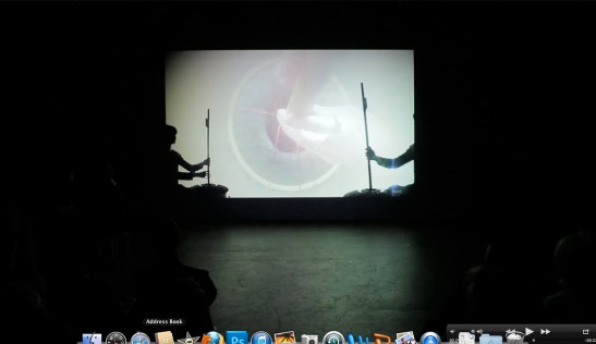 Nene Humphrey, CTC Performance Still Dixon Place 3. 2013, video projection from audience view.
